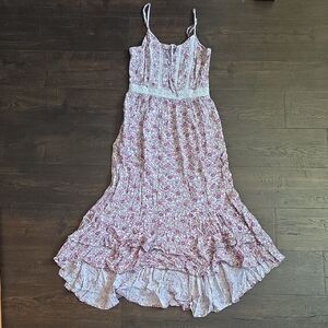 Japna High-Low Floral Smocked Dress